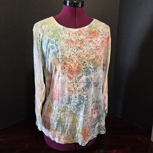 Reba Vibrant Lace Long Sleeve Top